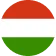 Flag of Hungary with horizontal stripes of red, white, and green.