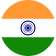 Flag of India with horizontal stripes of saffron, white, and green and a blue Ashoka Chakra in the center.