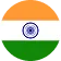 Flag of India with horizontal stripes of saffron, white, and green and a blue Ashoka Chakra in the center.