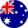 Flag of Australia with Union Jack and white stars on a blue field.
