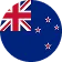 Flag of New Zealand featuring a blue field with the Union Jack in the canton and four red stars with white borders on the fly side.