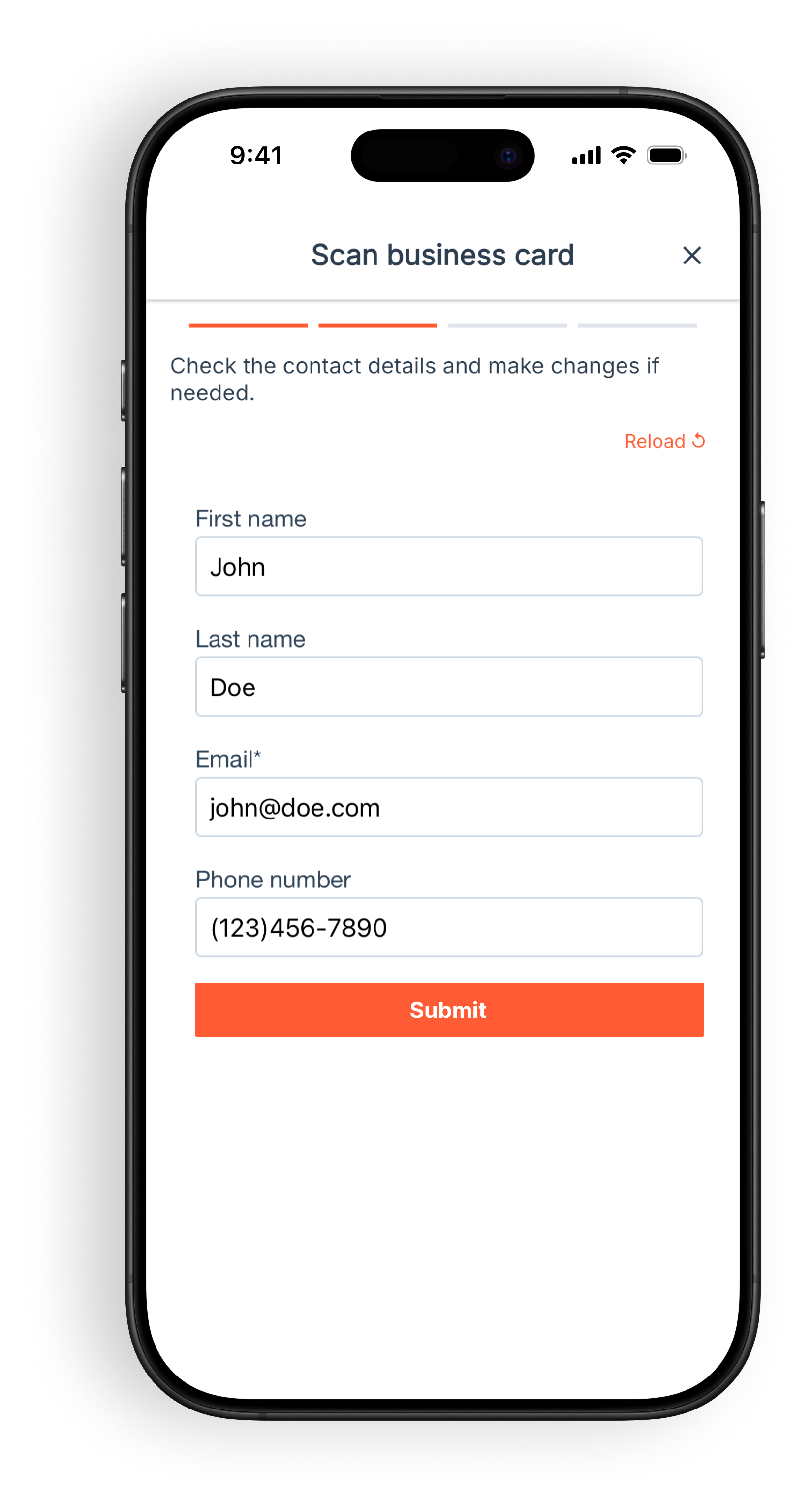 Snap2CRM reviewed contact details alongside HubSpot