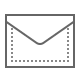 Simple line drawing of a closed envelope with dotted border