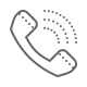 Vintage telephone icon with sound waves indicating ringing