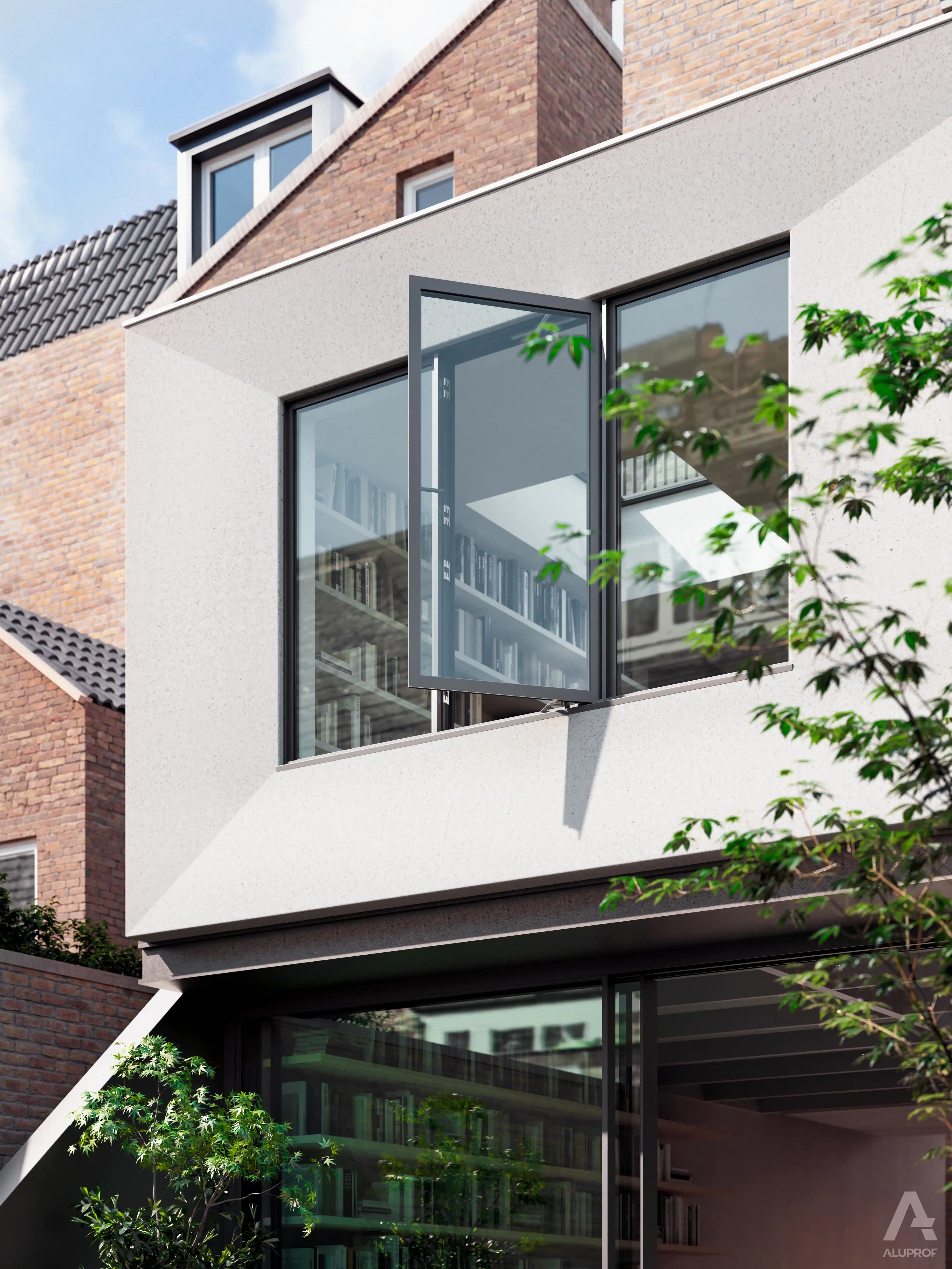 MB-79N aluminium casement window system for energy-efficient buildings by RA HOUSE