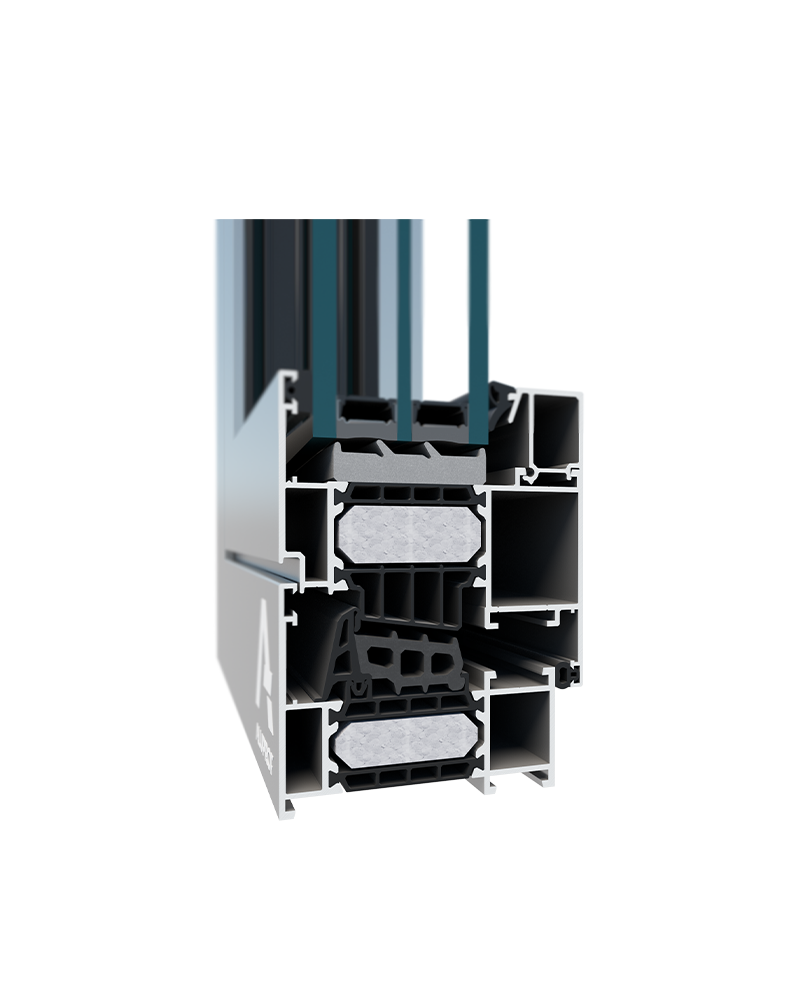 MB-FERROLINE aluminium EU-style window system by RA HOUSE