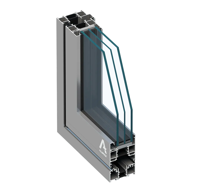 MB-86 FOLD LINE aluminium sliding door system with folding panels by RA HOUSE