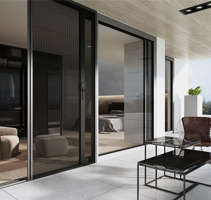 Pleated insect screens sun shading system RA HOUSE