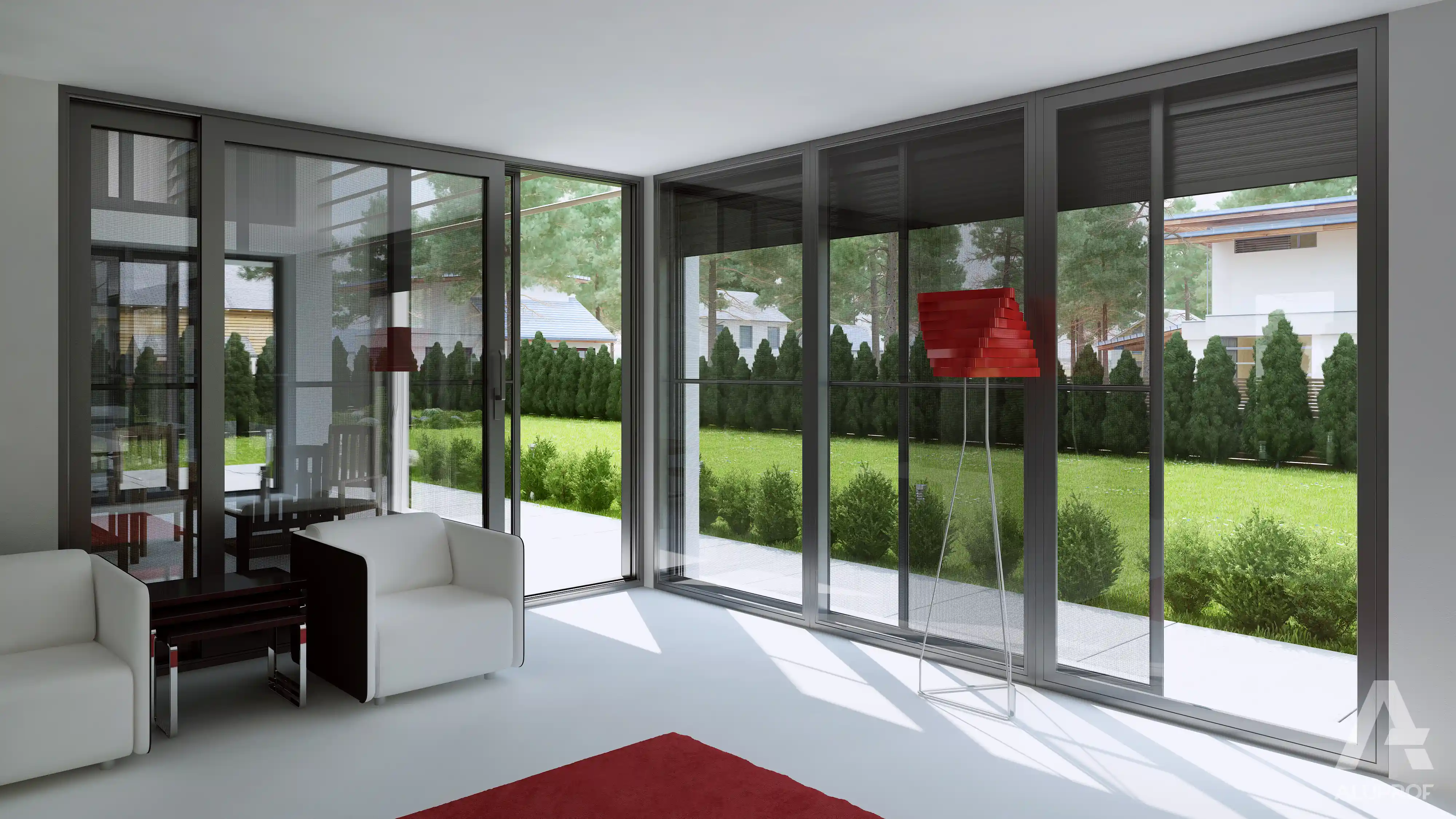 Sliding insect screens sun shading system RA HOUSE