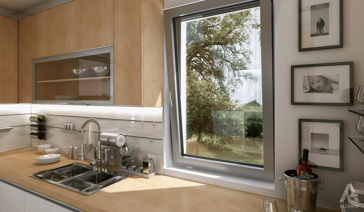 Fixed insect screens sun shading system RA HOUSE