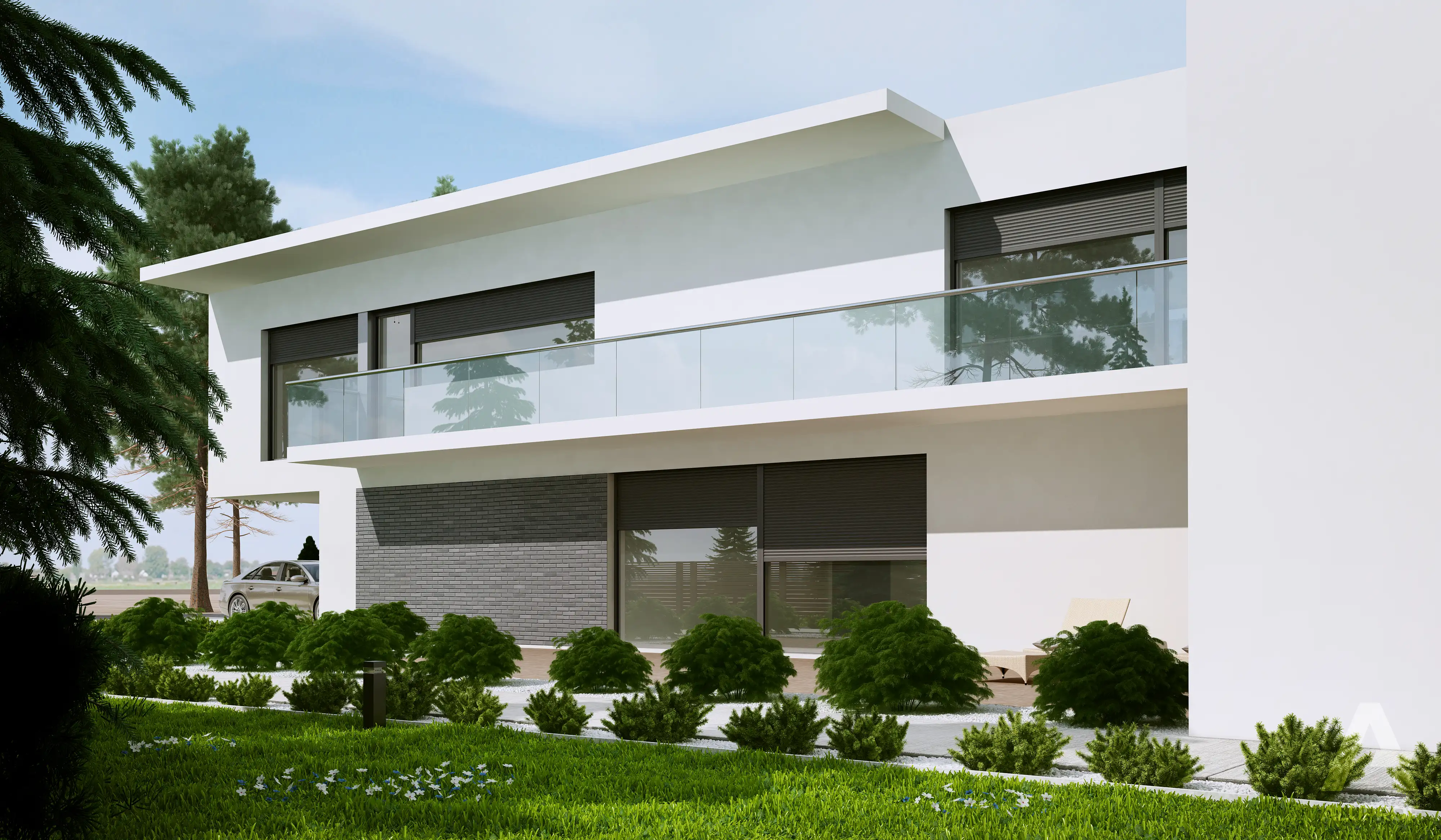 Aluprof front mounted roller shutters sun shading system RA HOUSE