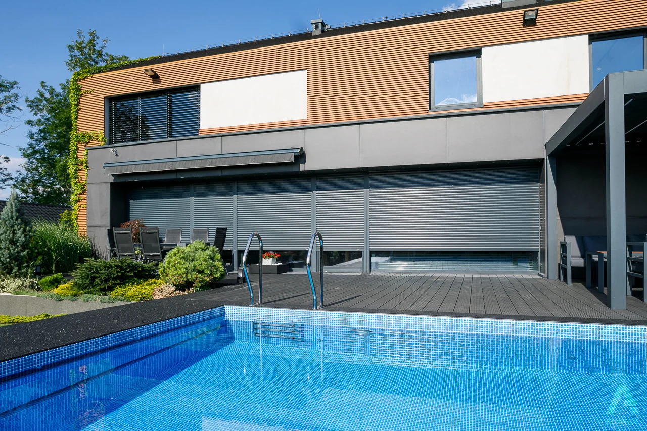 Aluprof front mounted roller shutters sun shading system RA HOUSE