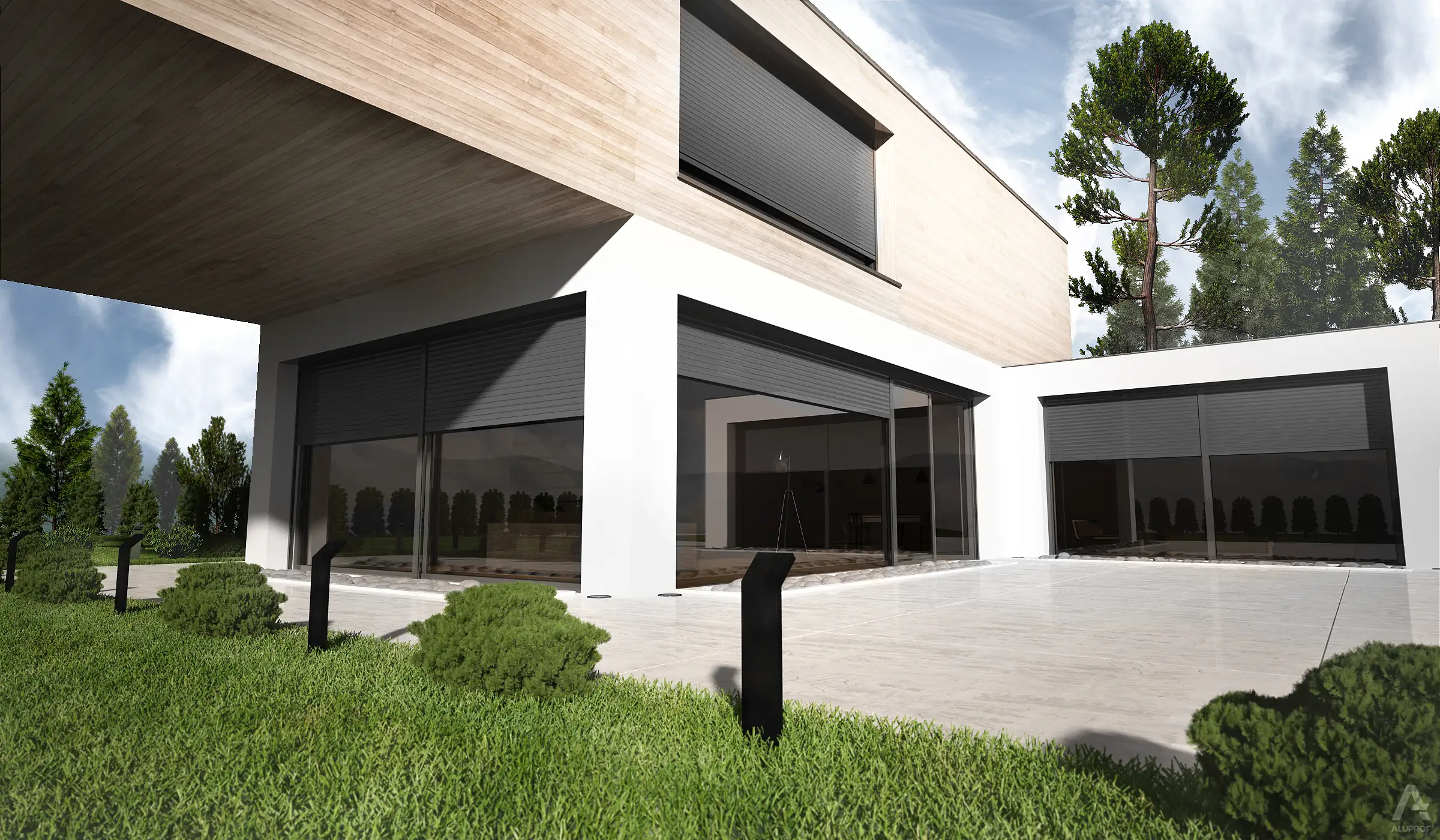 Aluprof front mounted roller shutters sun shading system RA HOUSE