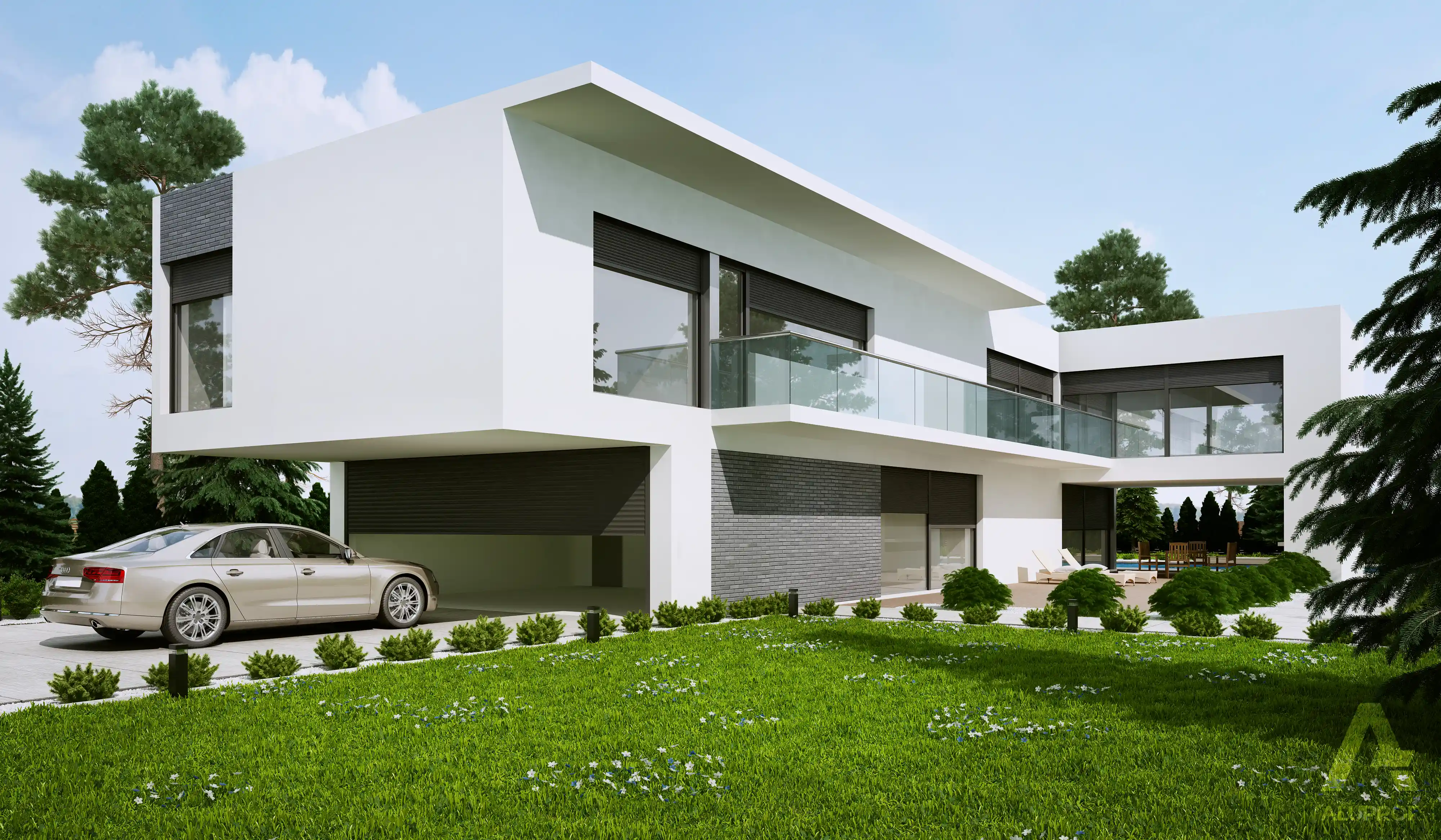 Flush mounted shutters for home security RA HOUSE