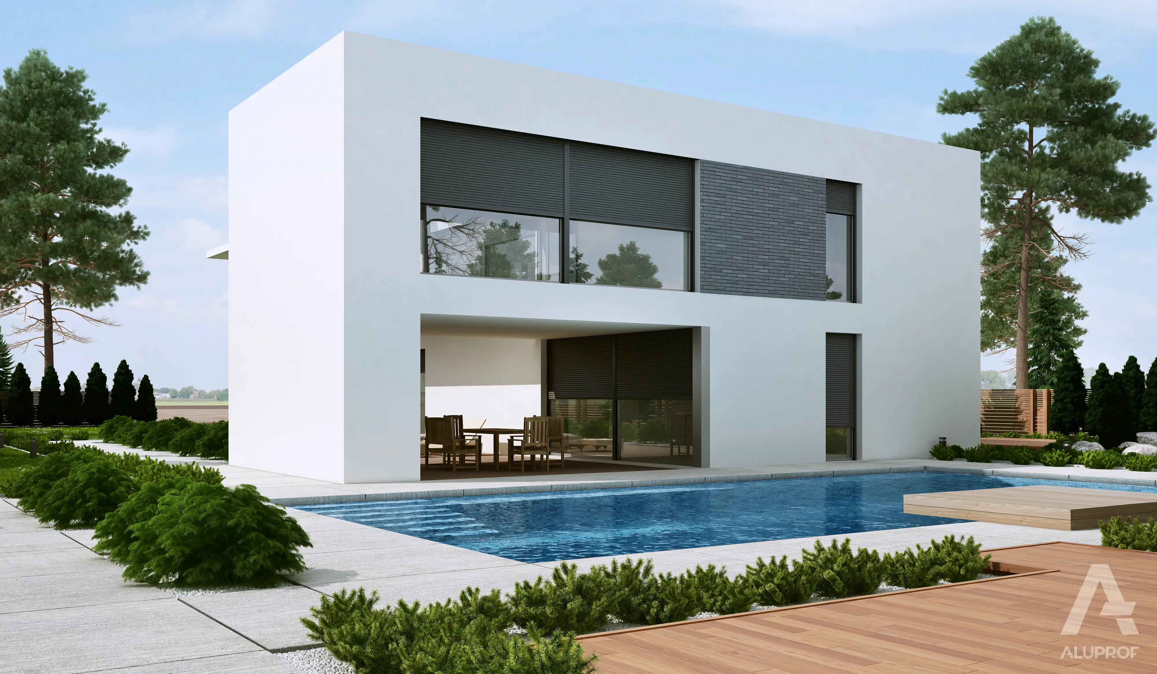 Flush mounted shutters for home security RA HOUSE