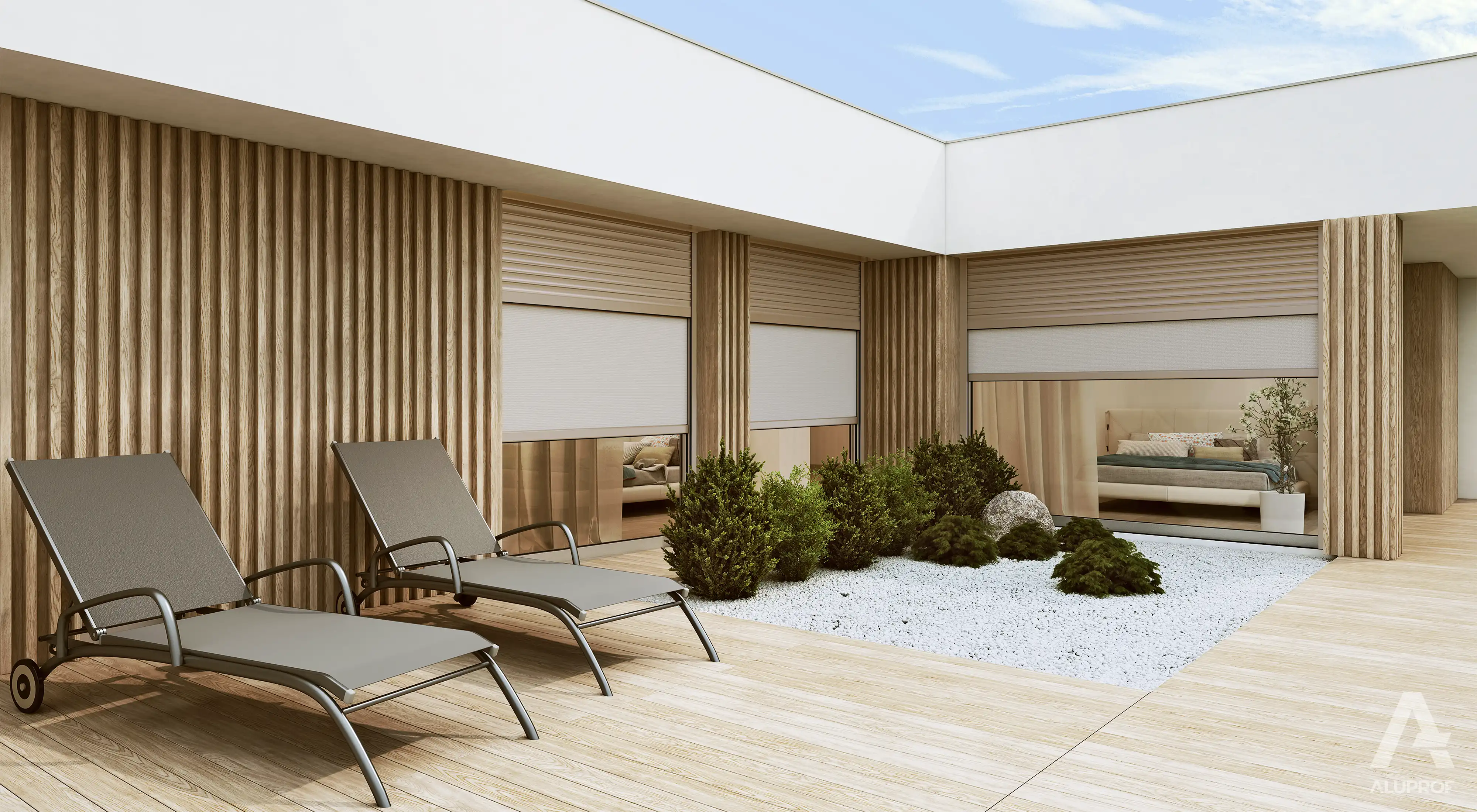 Modern house with Aluprof SkyTwin roller shutters – RA HOUSE