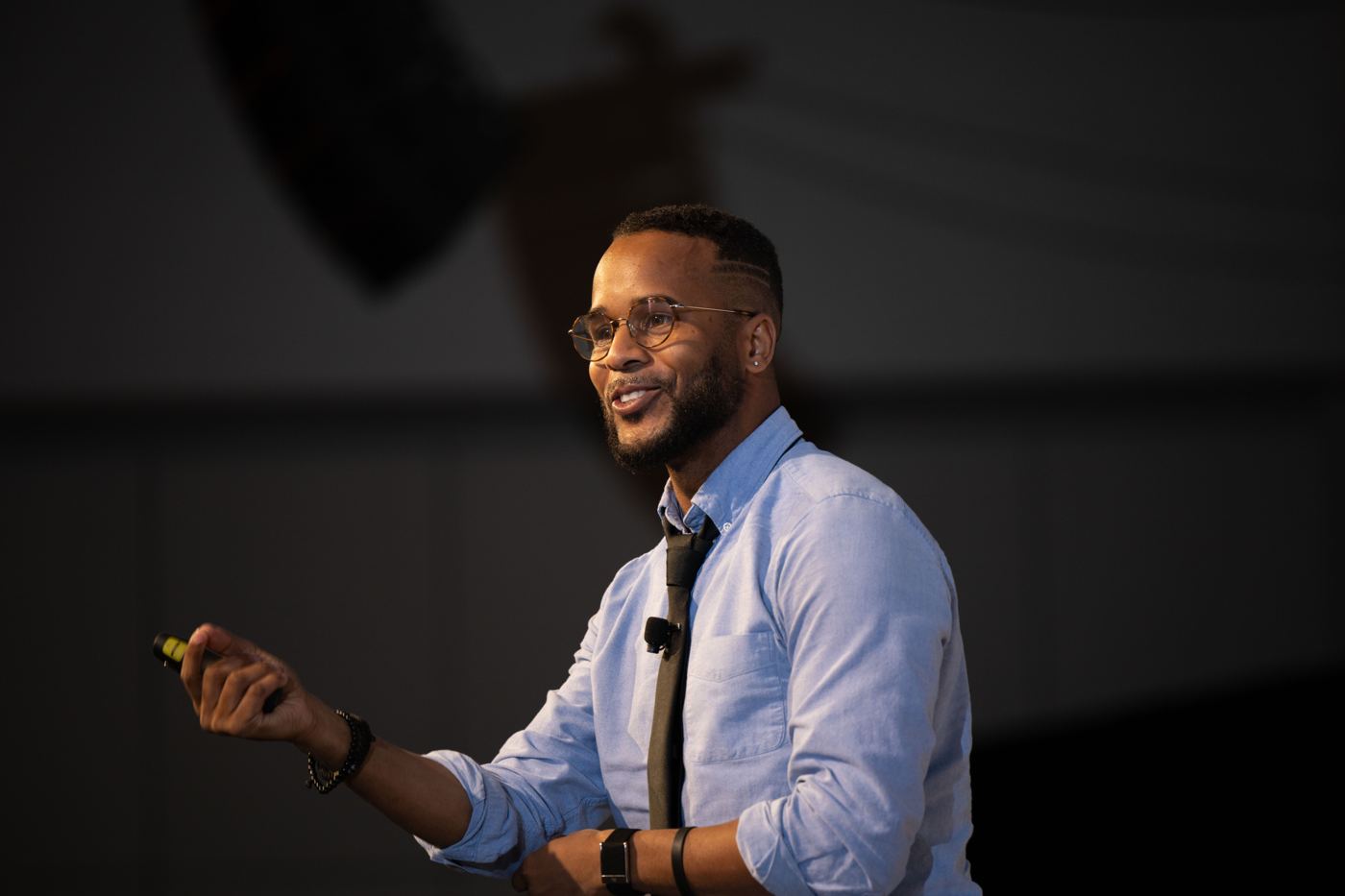 Darryl speaking on stage