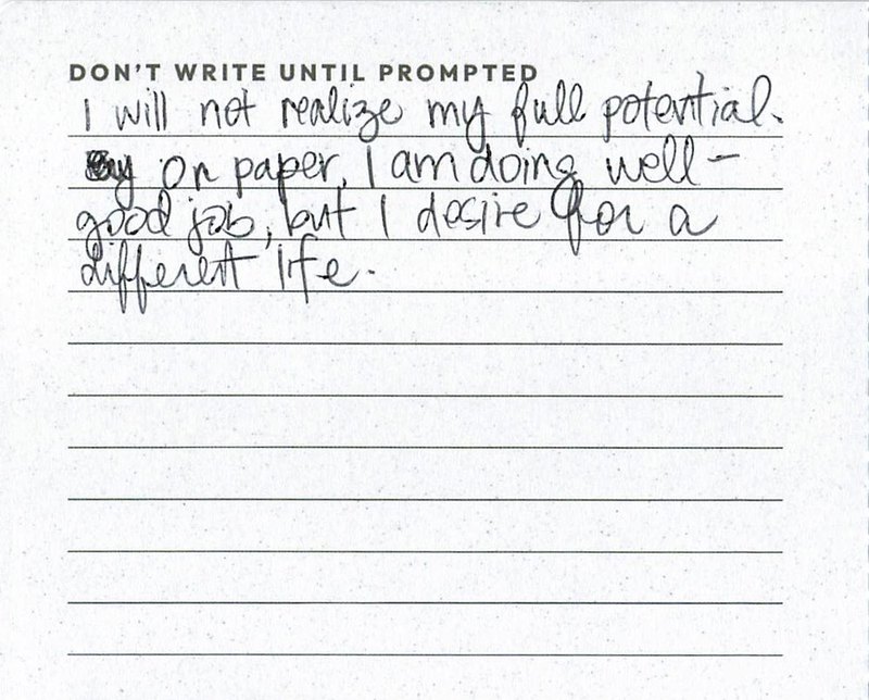 The real handwritten card