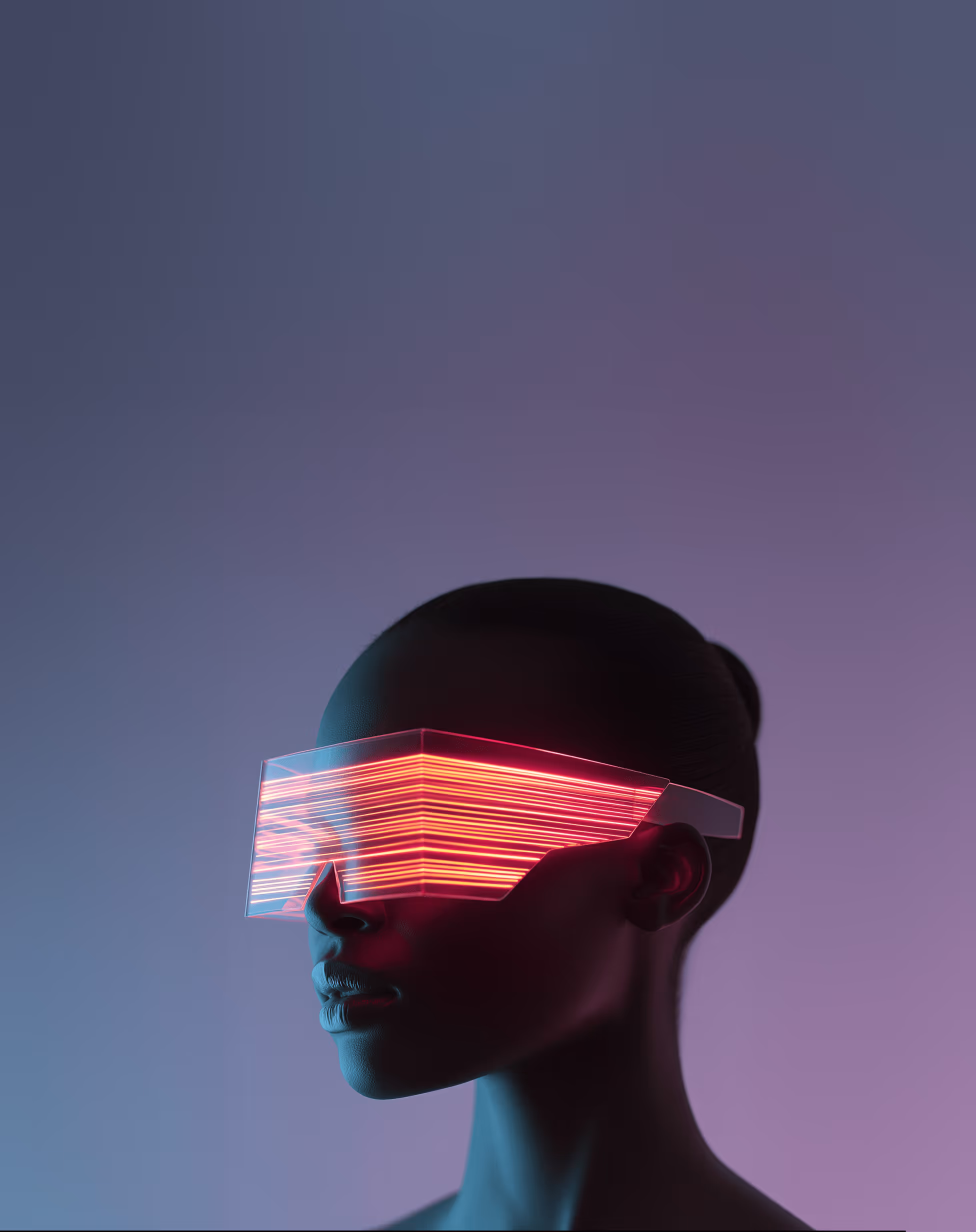 woman in blue background