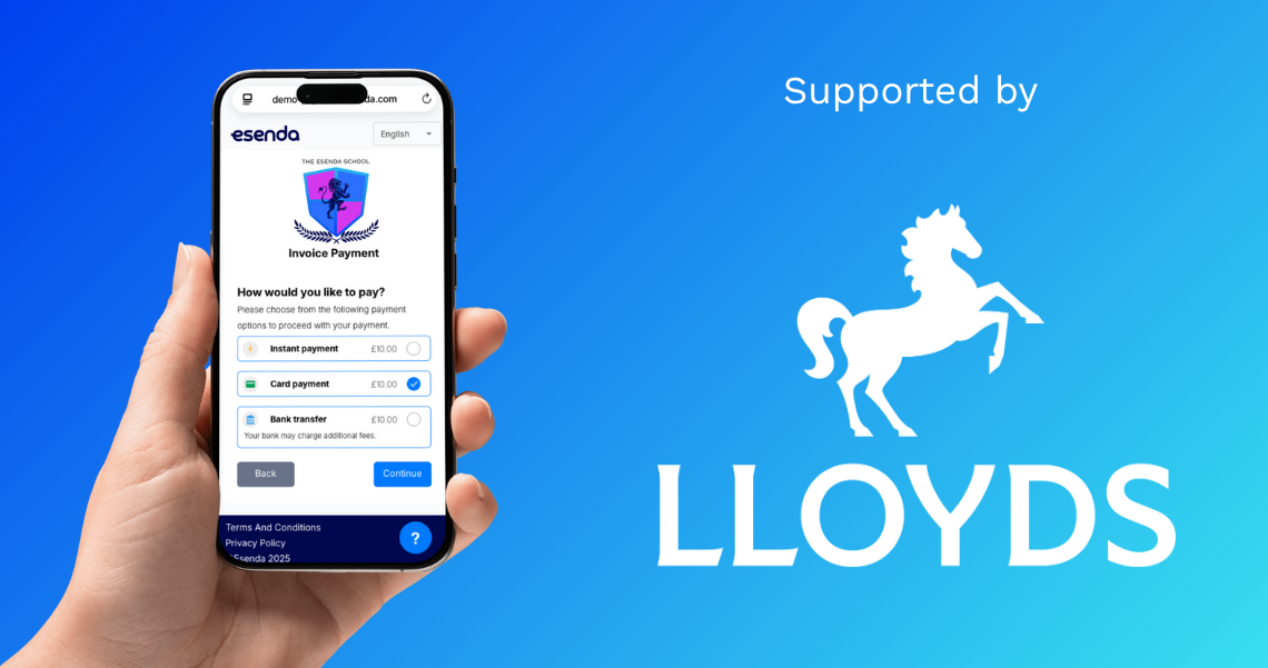 esenda card payments supported by lloyds bank