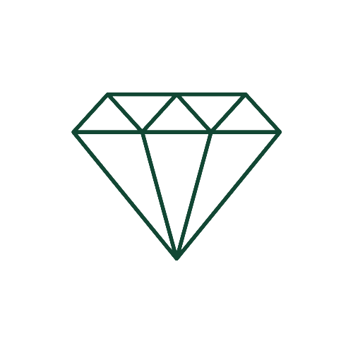 Icon eines Diamanten, Symbol für Premium-Qualität und Zuverlässigkeit