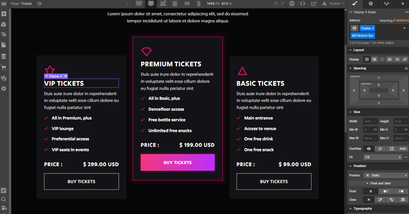 eCommerce Products - Club X Webflow Template