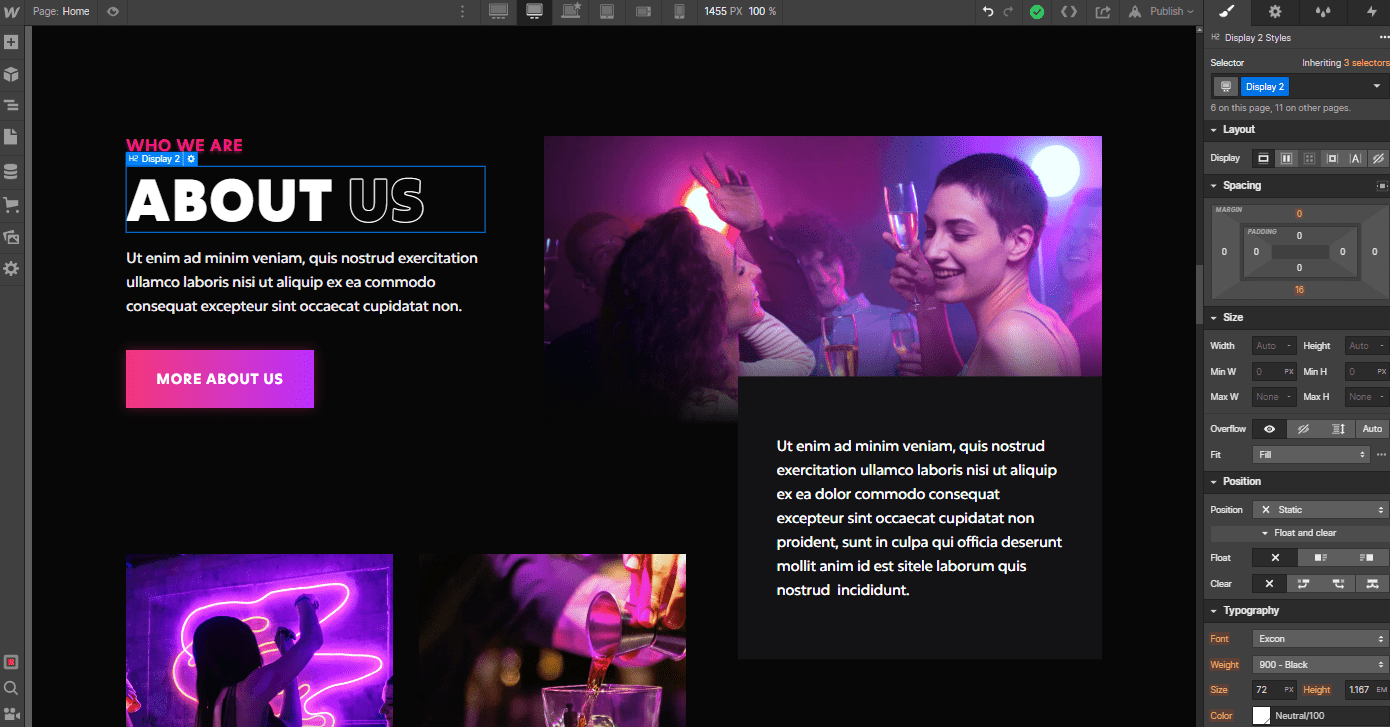 Static Content - Club X Webflow Template