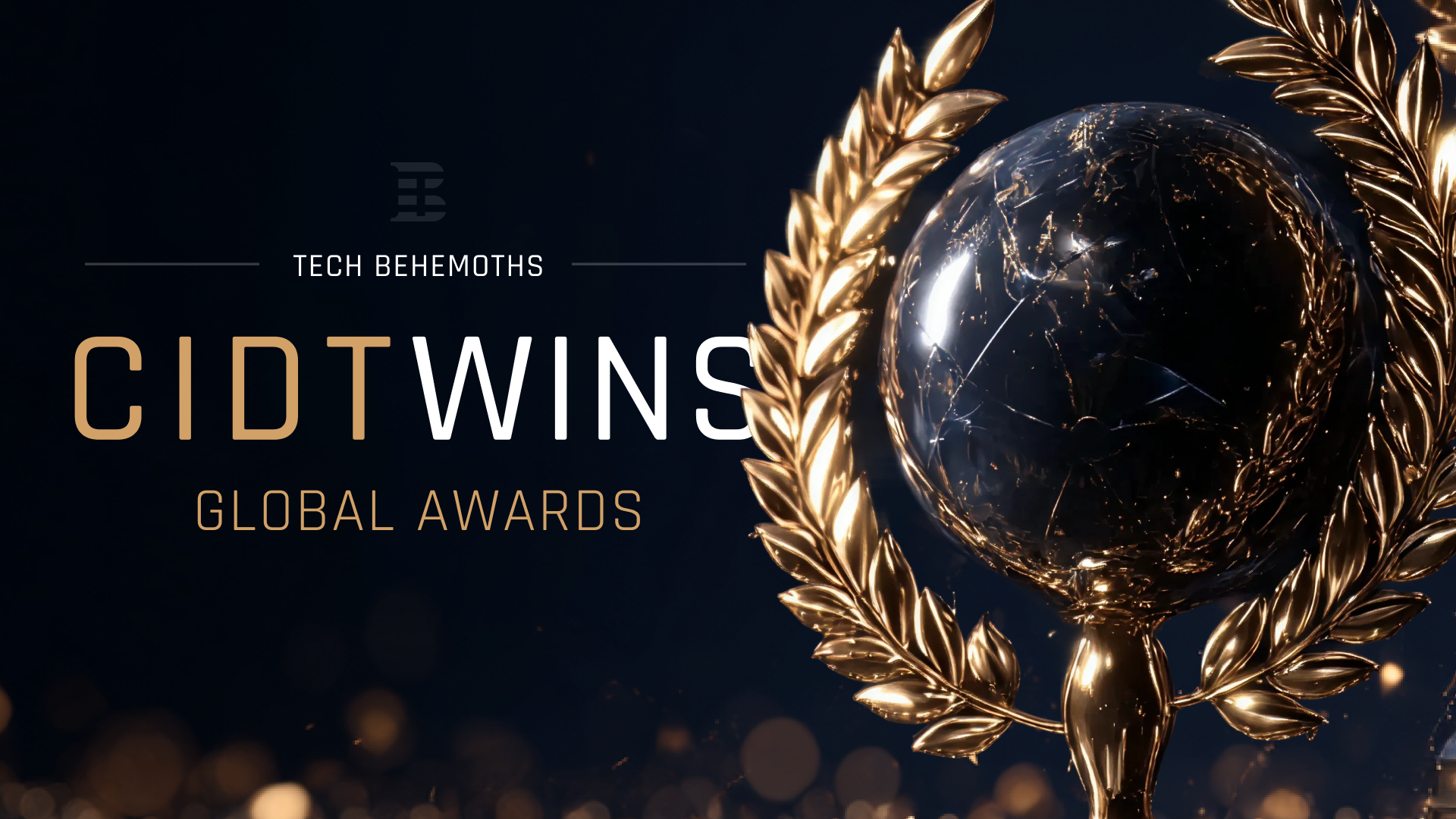 Official 2025 TechBehemoths Global Excellence Award certificate recognizing CIDT in Blockchain, Custom Software Development, and Mobile App Development.