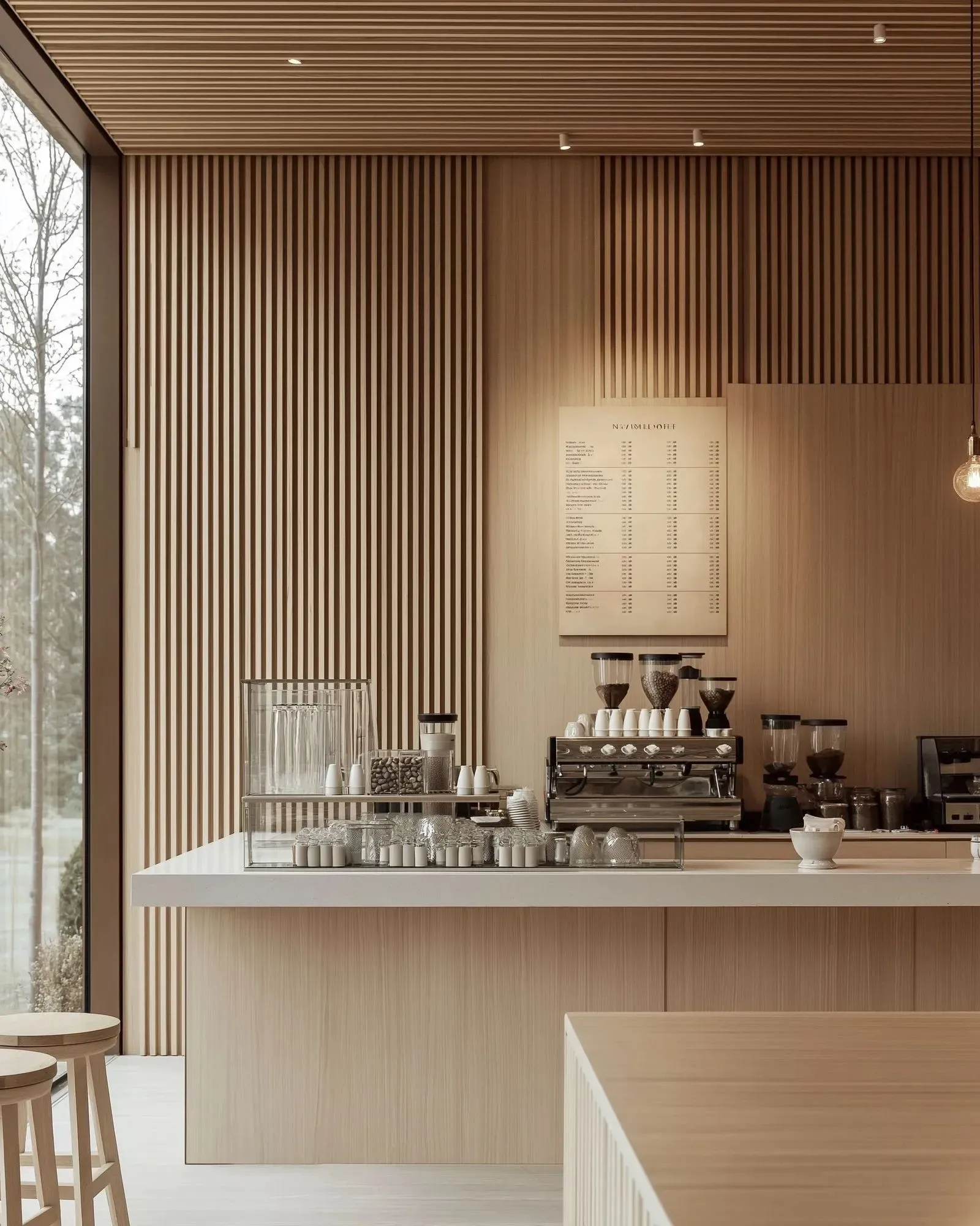 A counter in a coffee shop