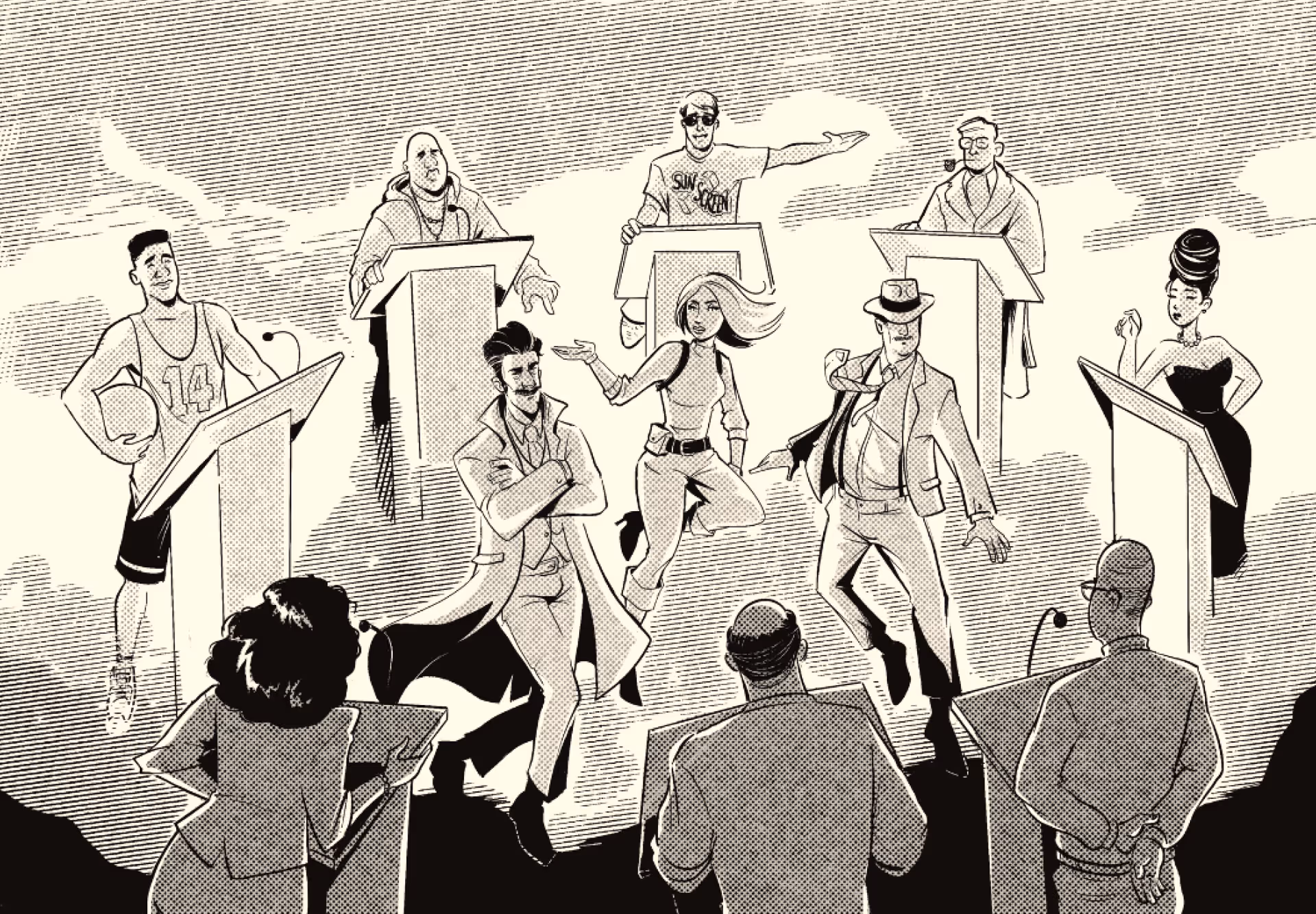 Graphic of podium discussion