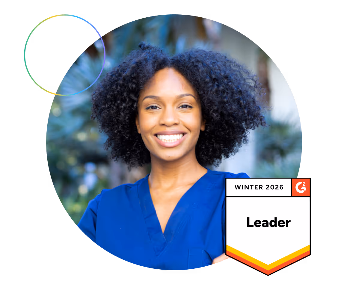 Nurse leader with G2 Winter 2026 Leader badge