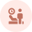 Brown icon of a doctor with a patient
