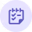 Icon of a clipboard with check marks inside a purple circle.