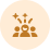 Icon of three people with a star above them representing teamwork or group recognition.