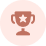 Icon of a trophy with a star in the center inside a pink circular background.