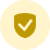Shield icon with a check mark inside, symbolizing protection or security.