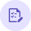Icon of a document with code brackets on a light purple circular background.