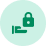 Icon of an open hand holding a padlock symbol, representing security or protection.