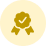 Icon of a ribbon with a checkmark in the center symbolizing streamlined compliance management.