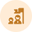 Icon with a person and a flag on a mountain peak symbolizing achievement.