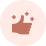 Brown hand making a finger snap with sparkles above on a pink circular background.
