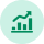 Green circle with a white ascending bar chart and arrow icon representing growth.