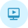 Blue circle with a white computer monitor icon inside representing a learning or online education concept.