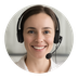 Freundliche Frau mit Headset als Symbol für Kontaktaufnahme und Rückrufservice