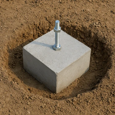 Punktfundament aus Beton für stabile Fundamentierung von Garagen, Carports oder Gartenhäusern – frostsicher und langlebig