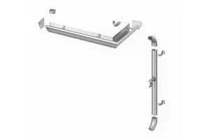 Einzelteile eines Regenrinnen-Systems für Carports und Garagen