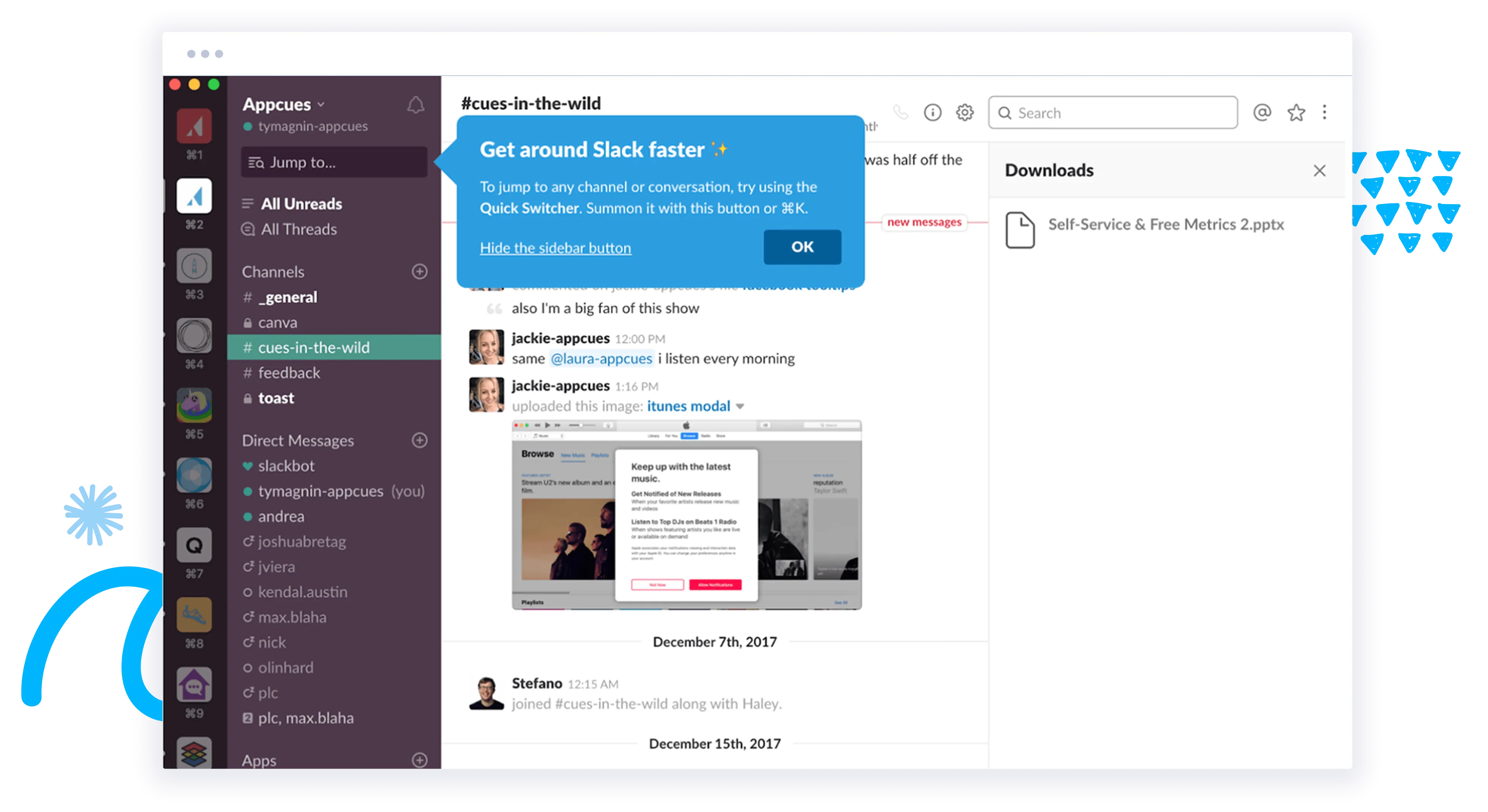 Tooltip from Slack