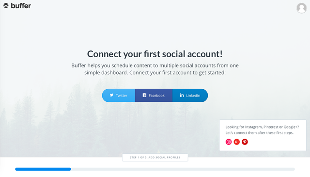 Buffer welcome page
