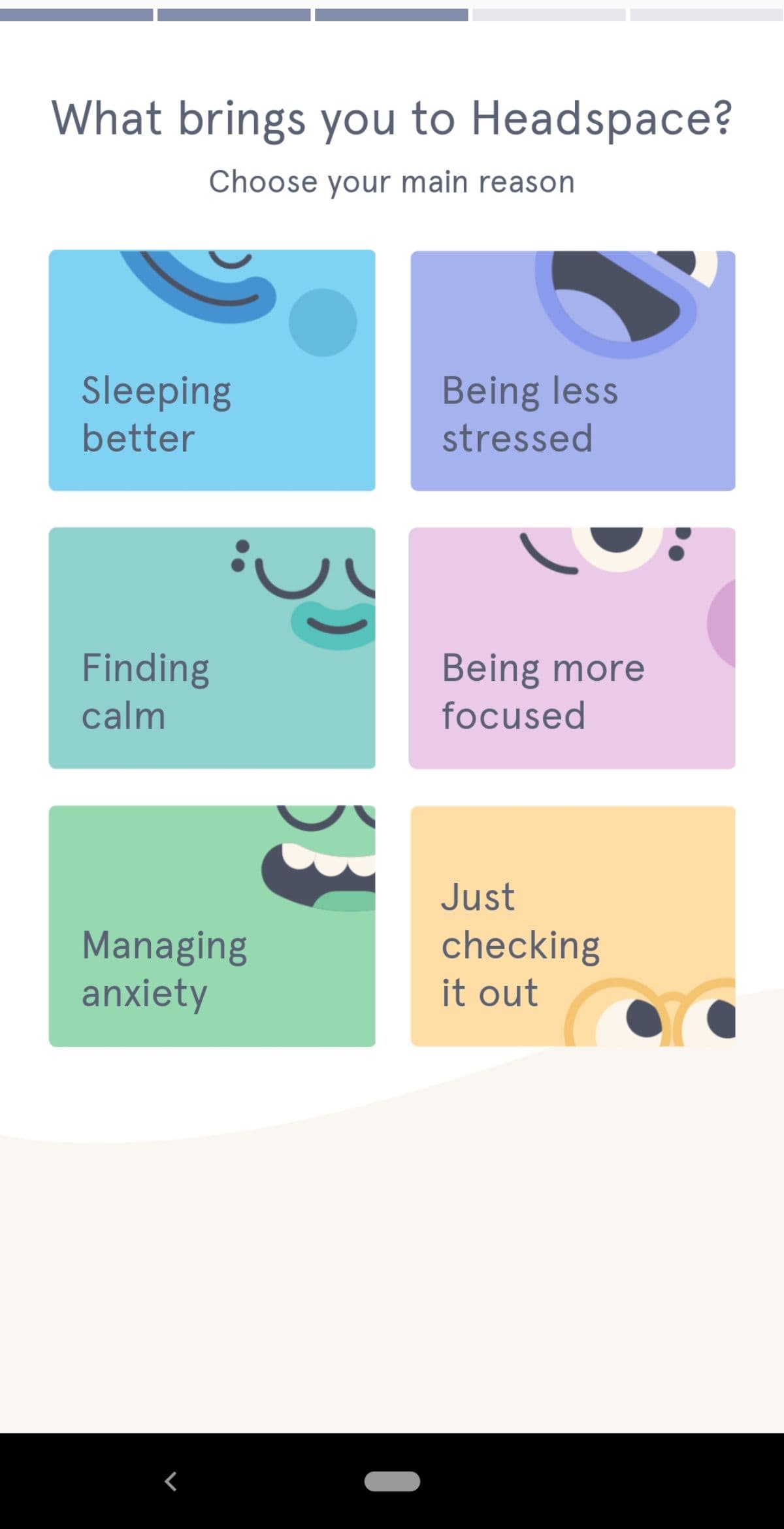 Headspace onboarding survey