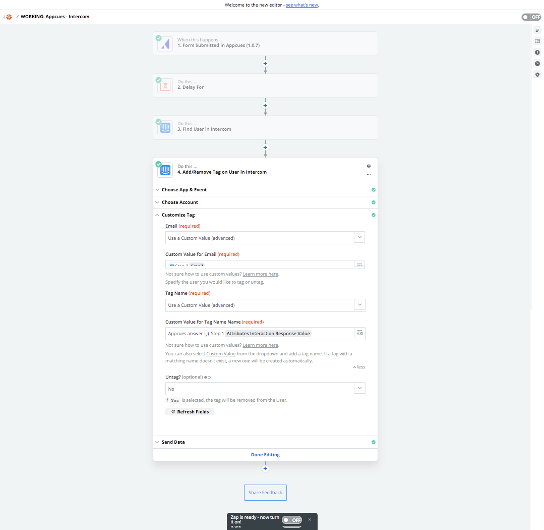 How to use Appcues Zapier integration example